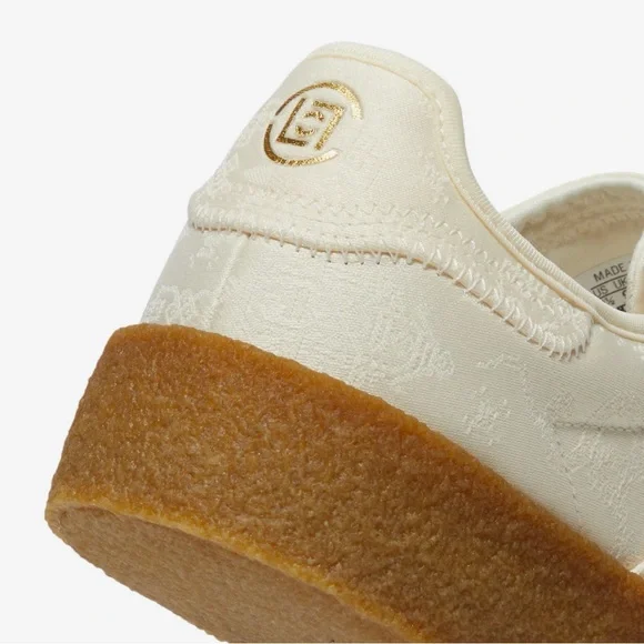CLOT x ADIDAS6.5Suede Ivory Panel Metallic Low Top Platform Samba Gazelle